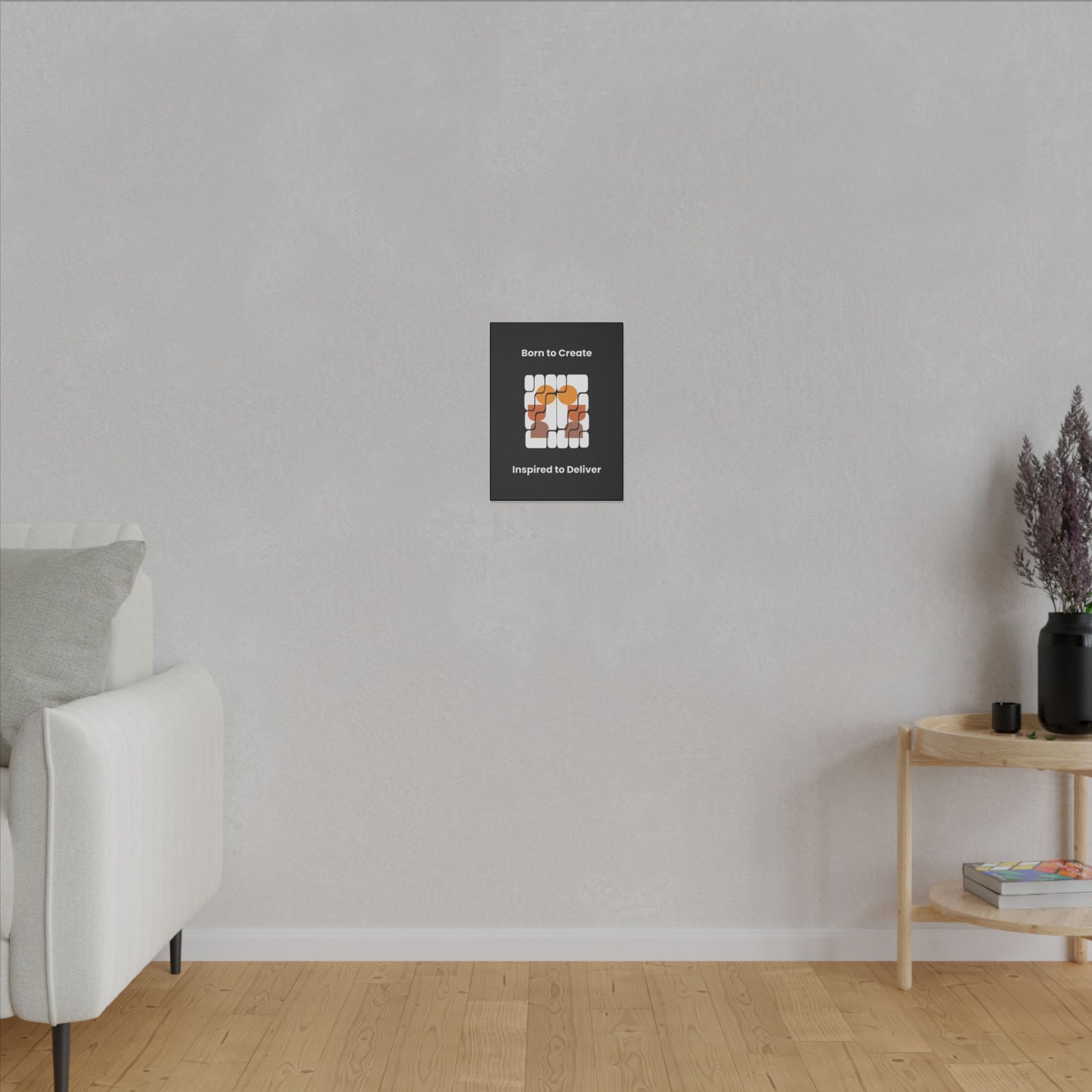 "Born To Create, Inspired to Deliver" Canvas – Celebrate Creativity and Expression