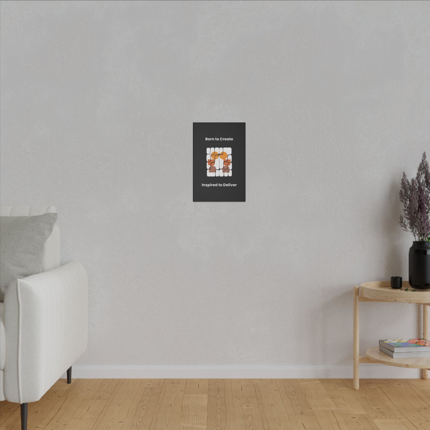 "Born To Create, Inspired to Deliver" Canvas – Celebrate Creativity and Expression